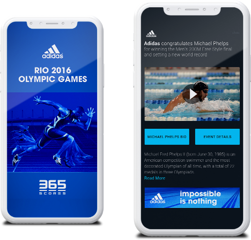 Lazarus Kreativ UX/UI Design Adidas & Nike 365Scores app desctop image